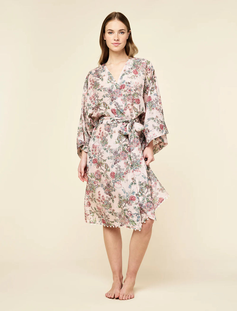 Papinelle - Layla Lace Kimono Midi Robe | Pink