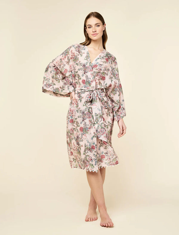 Papinelle - Layla Lace Kimono Midi Robe | Pink