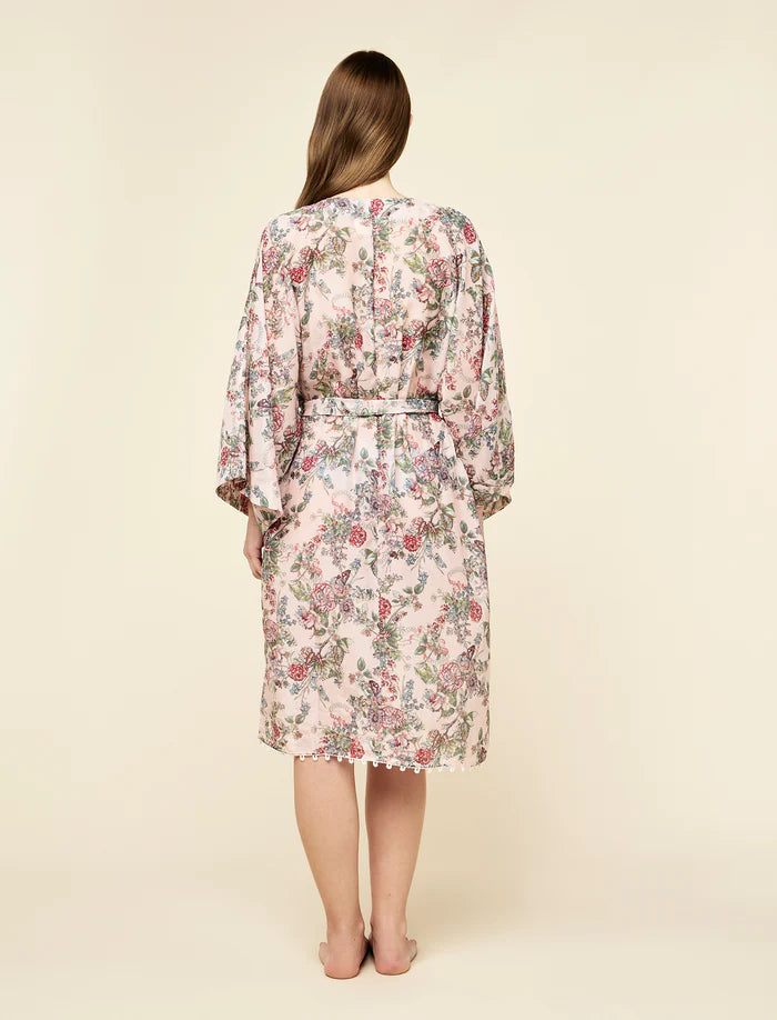 Papinelle - Layla Lace Kimono Midi Robe | Pink