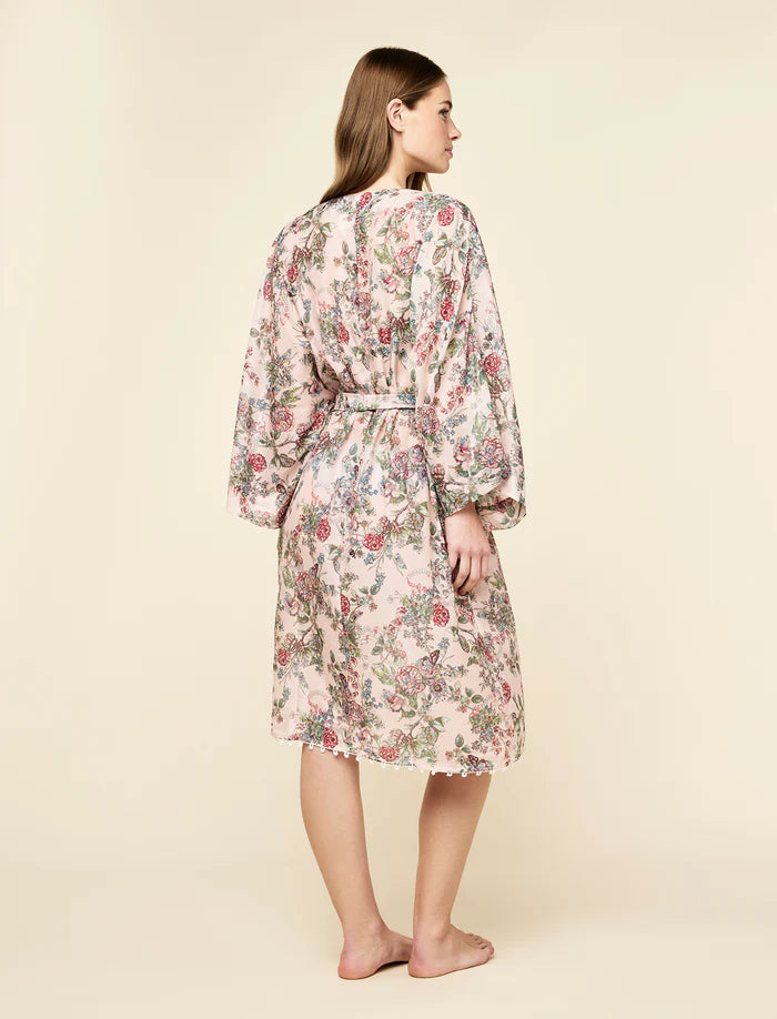 Papinelle - Layla Lace Kimono Midi Robe | Pink