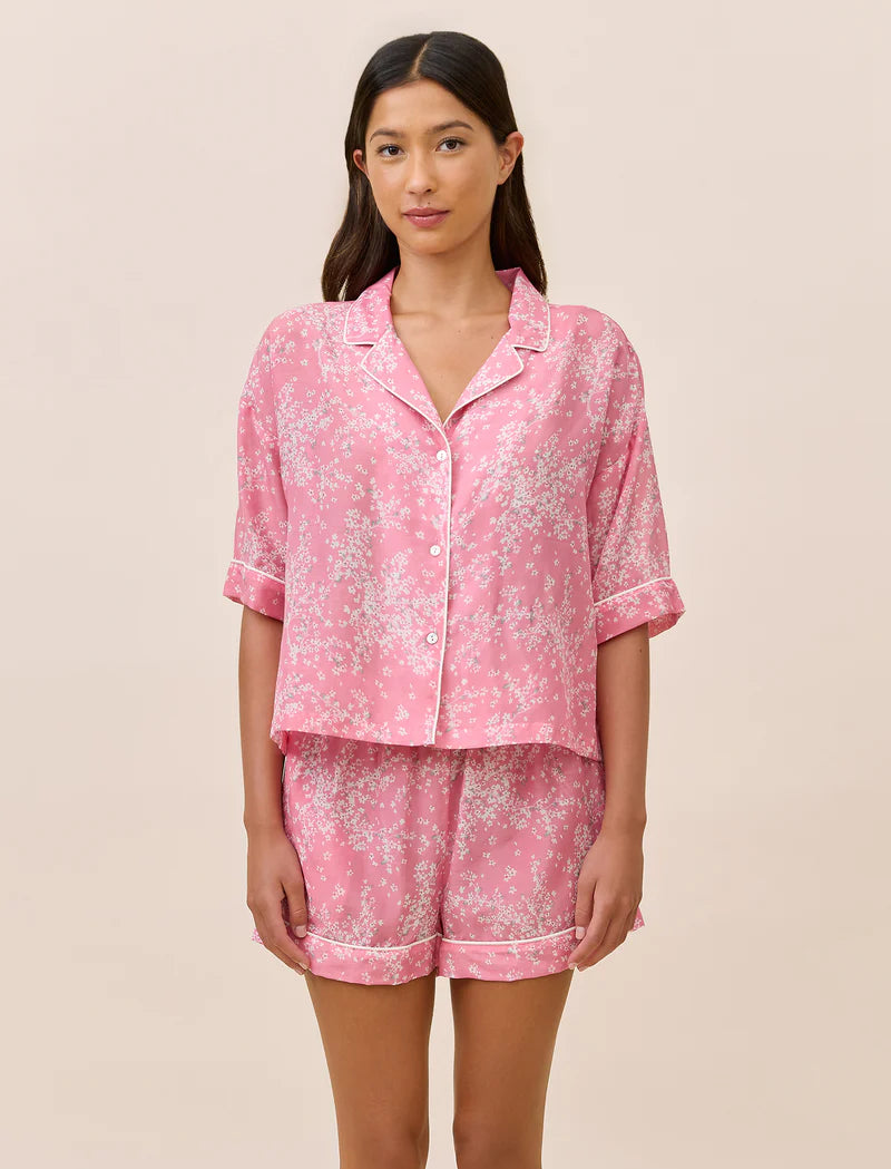 Papinelle - Cheri Blossom Boxer PJ Set | Pink Lemonade