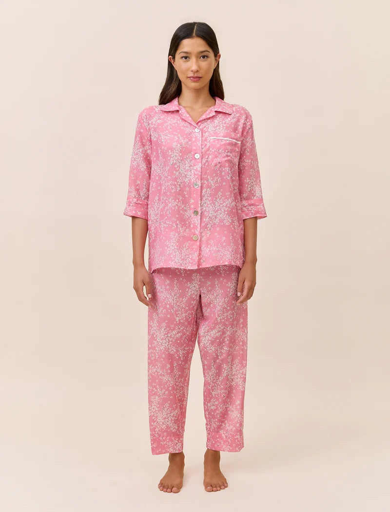 Papinelle - Cheri Blossom Crop PJ Set | Pink Lemonade
