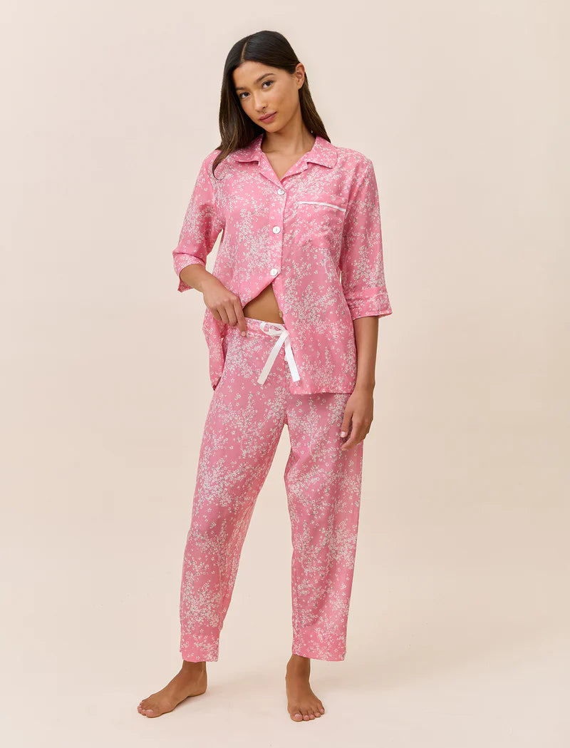 Papinelle - Cheri Blossom Crop PJ Set | Pink Lemonade