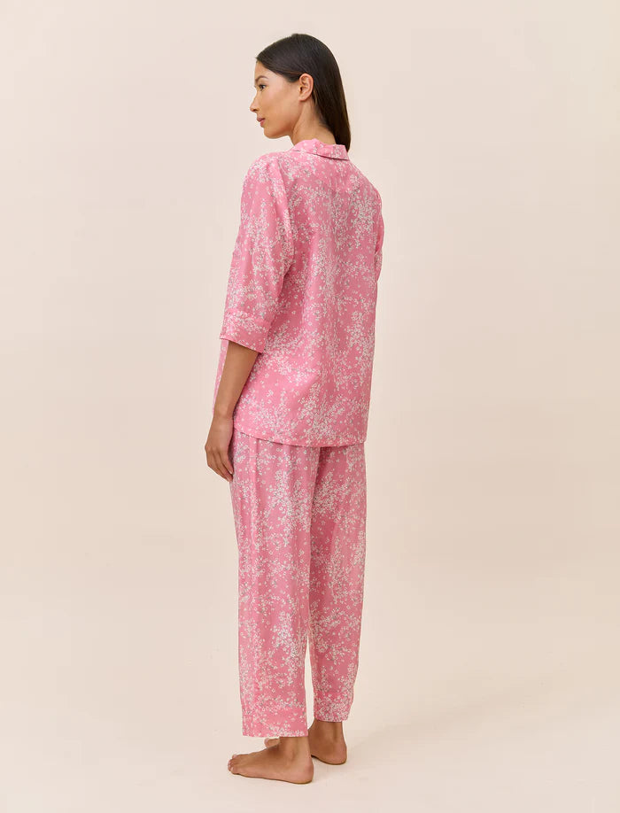 Papinelle - Cheri Blossom Crop PJ Set | Pink Lemonade