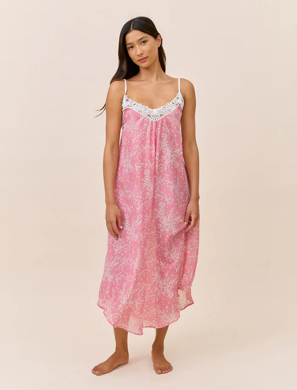 Papinelle - Cheri Blossom Lace Front Maxi Nightie | Pink Lemonade