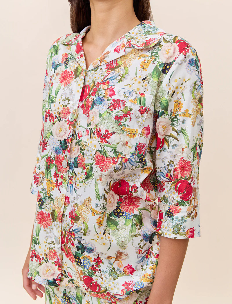 Papinelle - Holly Cotton  Crop PJ Set  | White