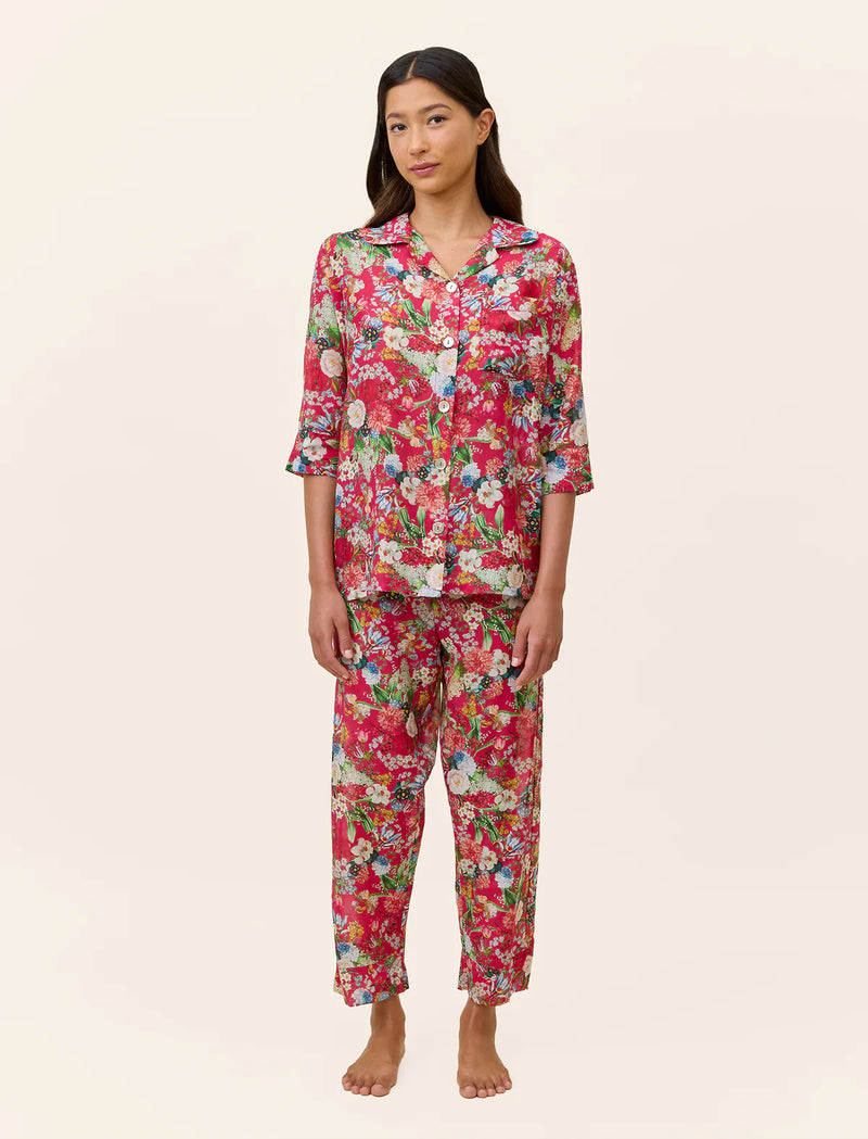 Papinelle - Holly Crop  Cotton & Silk PJ Set | Geranium