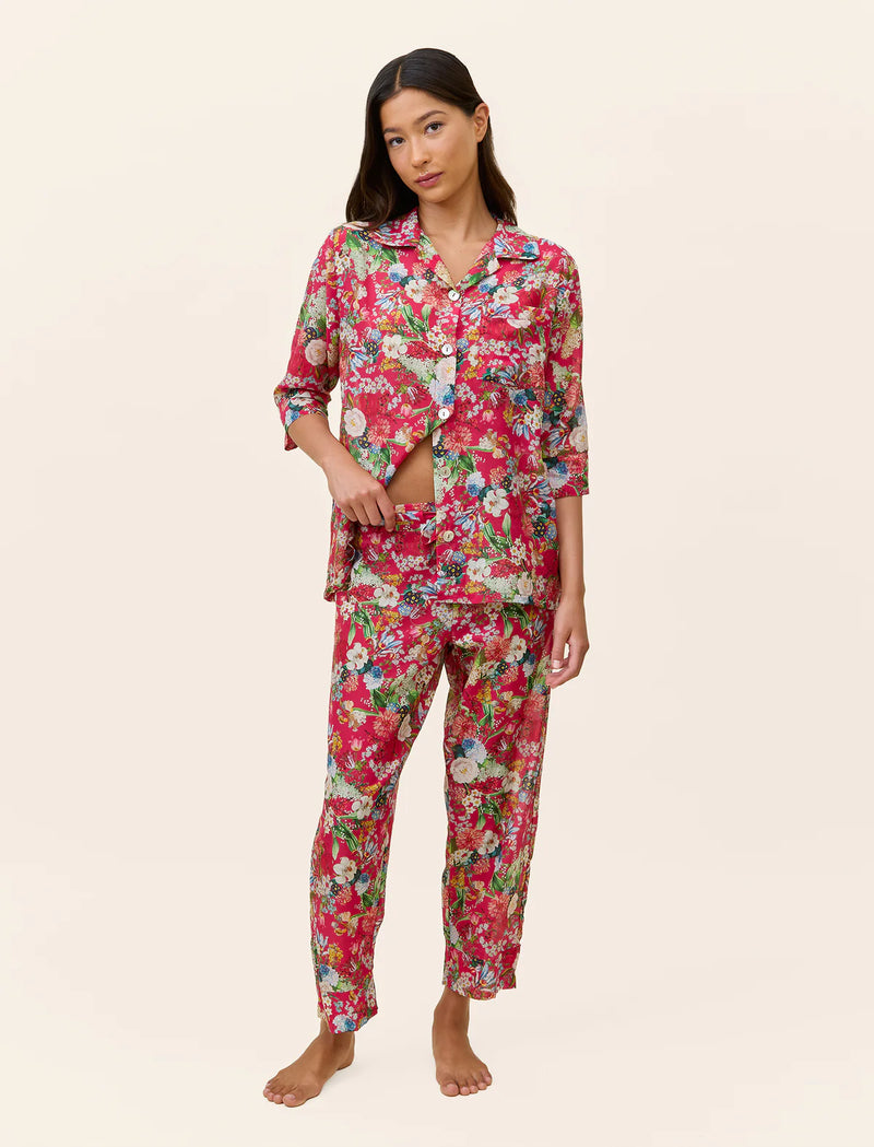 Papinelle - Holly Crop  Cotton & Silk PJ Set | Geranium