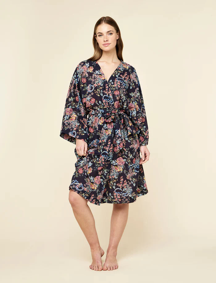 Papinelle - Layla Midi Kimono Robe | Navy