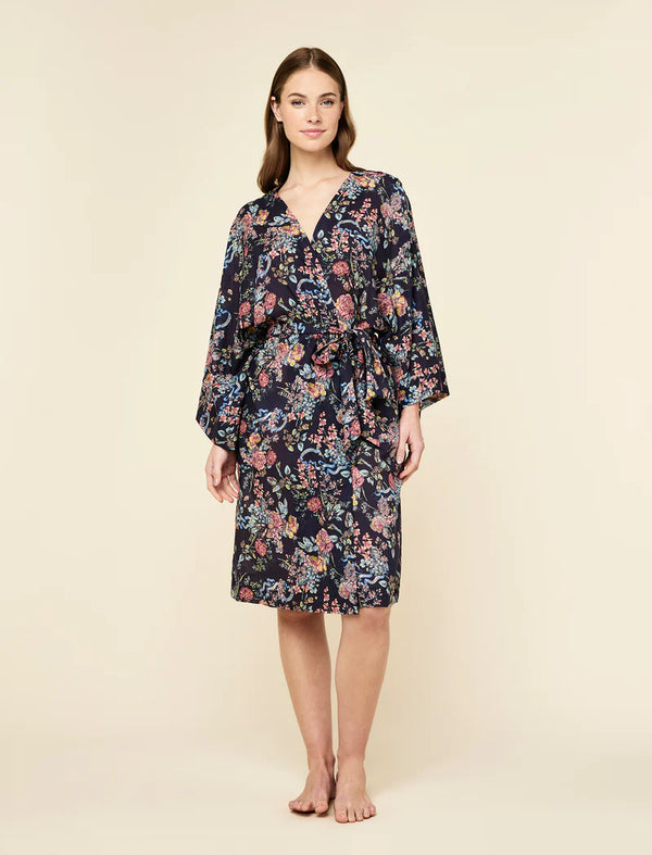 Papinelle - Layla Midi Kimono Robe | Navy