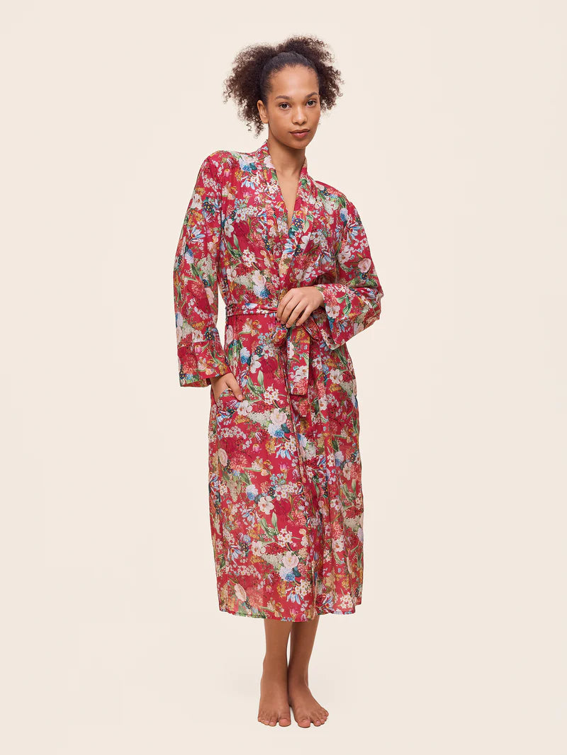 Papinelle - Holly Maxi Robe Cotton & Silk | Geranium