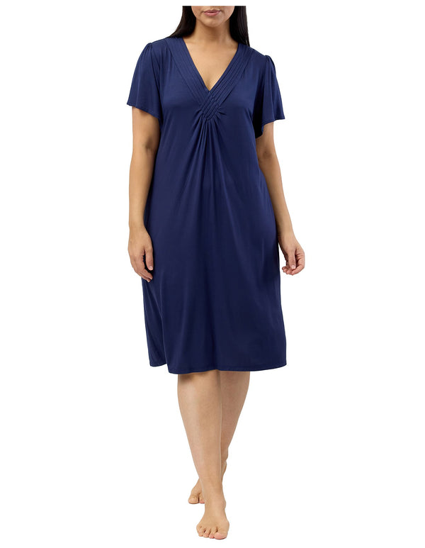 YUU - Diamond Pleat Nightie | Navy