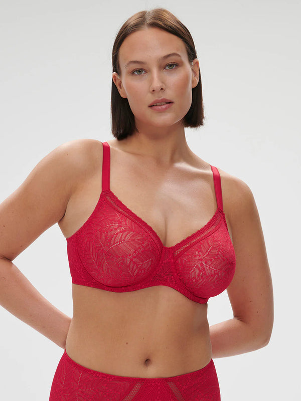 Simone Perele - Comete Plunging Moulded Underwired Bra | Ruby Pink