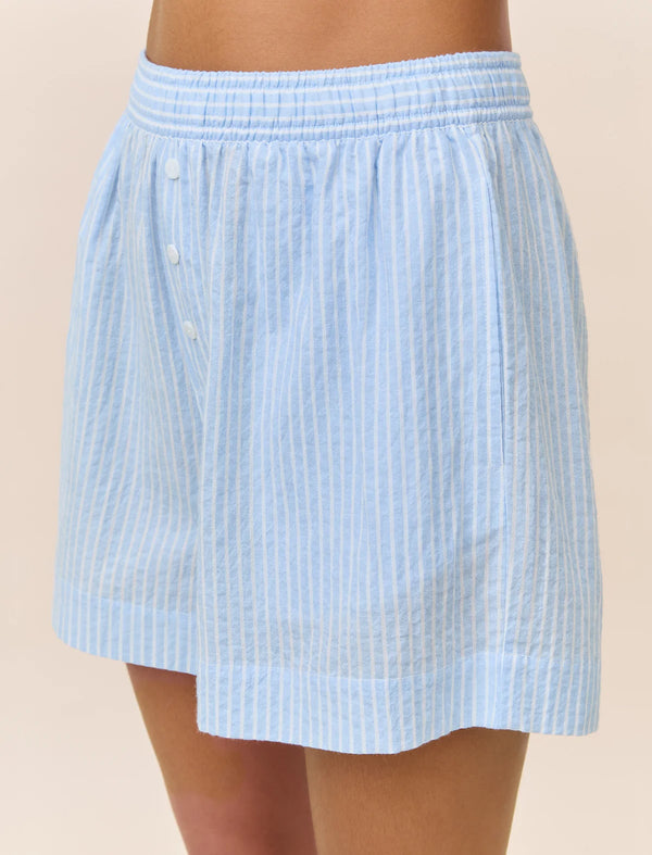 Papinelle - Sabrina Stripe Boxer & Singlet Set | Blue Bell White Stripe