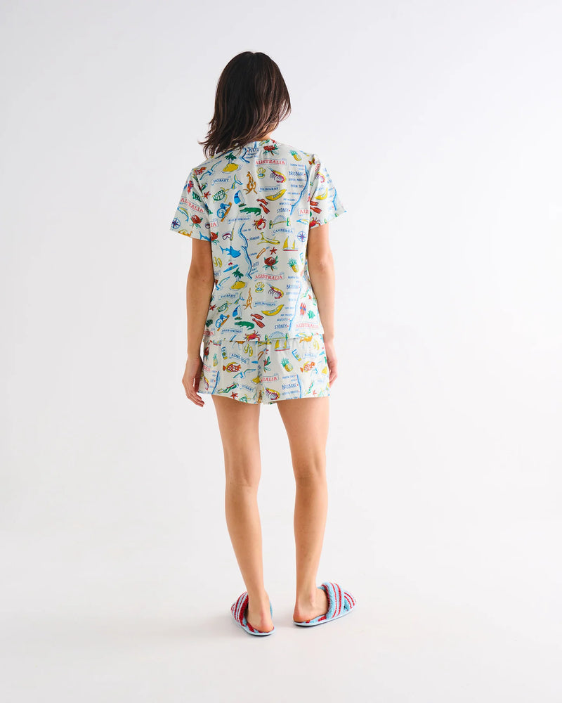 Kip & Co - Aussie Road Trip Short Cotton PJ Set