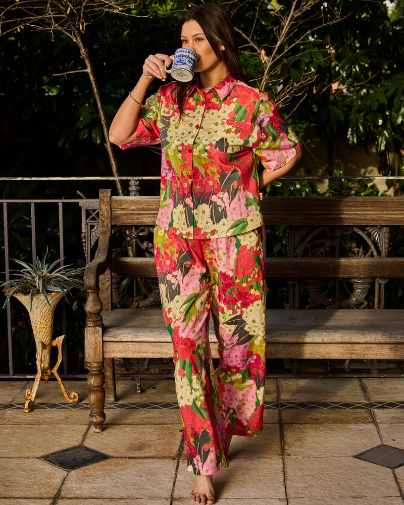 Kip & Co - Australian Bush Blossom Short Sleeve Shirt & Pant