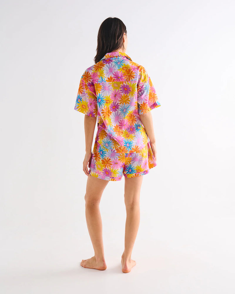 Kip & Co - Organic Cotton Short Sleeve Shirt & Short  PJ Set | Petal Power