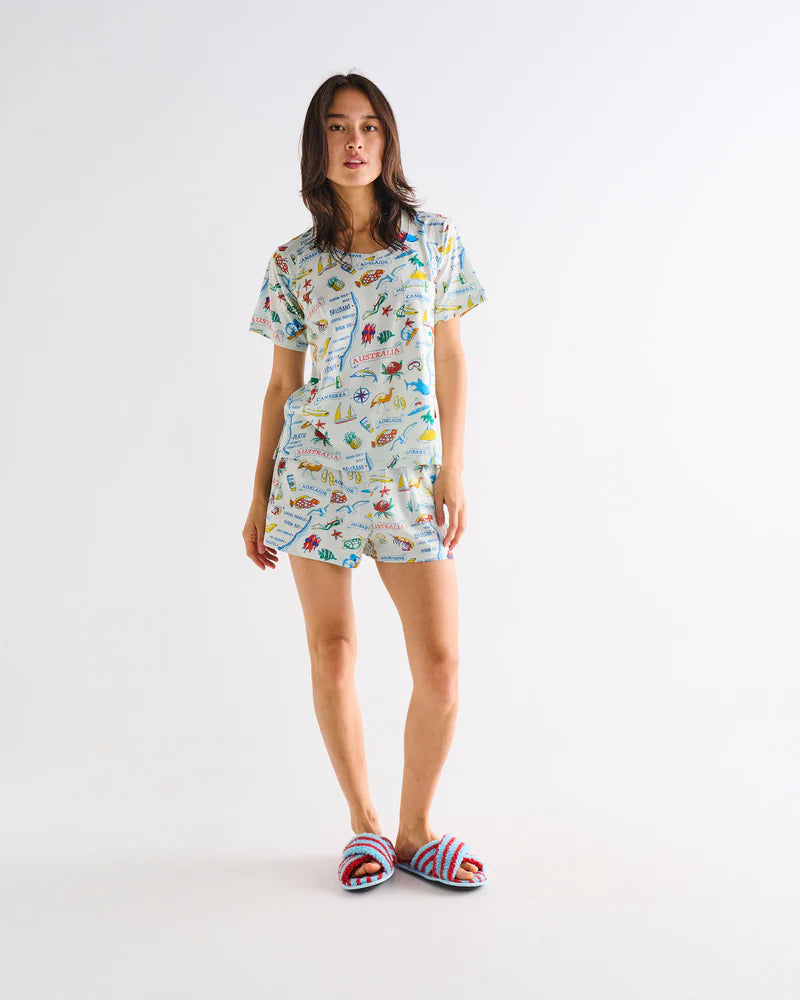 Kip & Co - Aussie Road Trip Short Cotton PJ Set