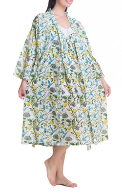 Arabella - Lemon Print Cotton Robe