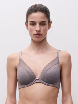 Chantelle - Norah Chic Plunge T-shirt Bra | Bronzed Taupe