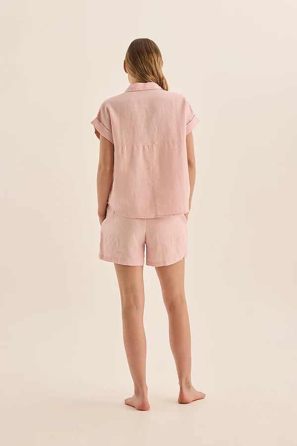 Gingerlilly - Charlotte Pink Linen Pyjama Set | Pink