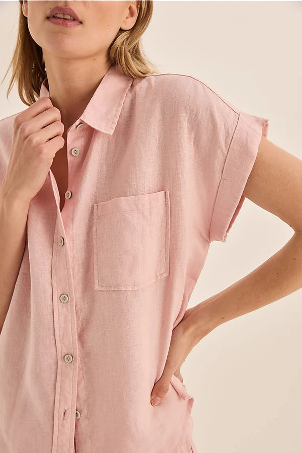 Gingerlilly - Charlotte Pink Linen Pyjama Set | Pink