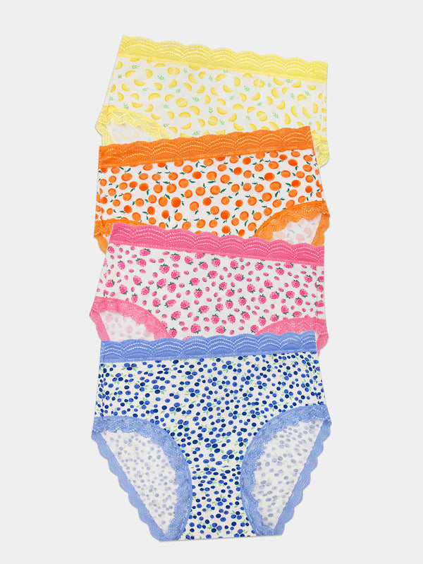 Stripe & Stare - High-Rise Knickers Four Pack | Fruit Smoothie