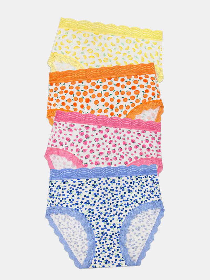 Stripe & Stare - High-Rise Knickers Four Pack | Fruit Smoothie