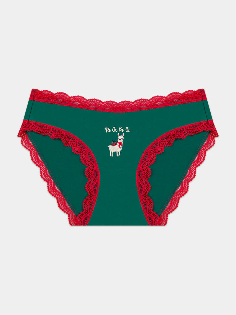 Stripe & Stare - Falalala Llama Embroidery Knicker