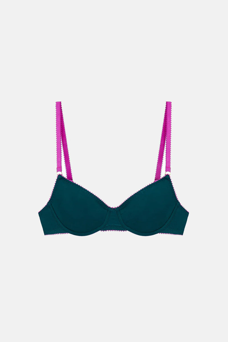 Dora Larsen - Freda Organic  Cotton  Underwire Bra | Dark Green