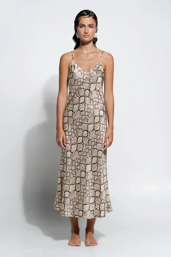 Ginia - Silk Slip | Python Print