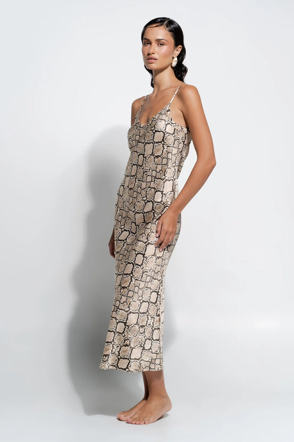 Ginia - Silk Slip | Python Print