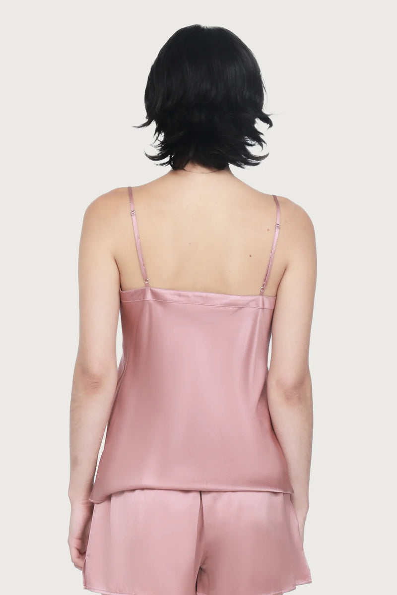 Ginia - Silk V Neck Cami | Mauve