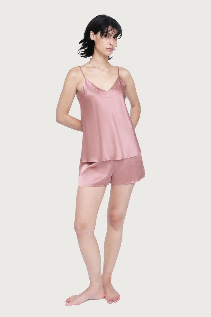 Ginia - Silk V Neck Cami | Mauve