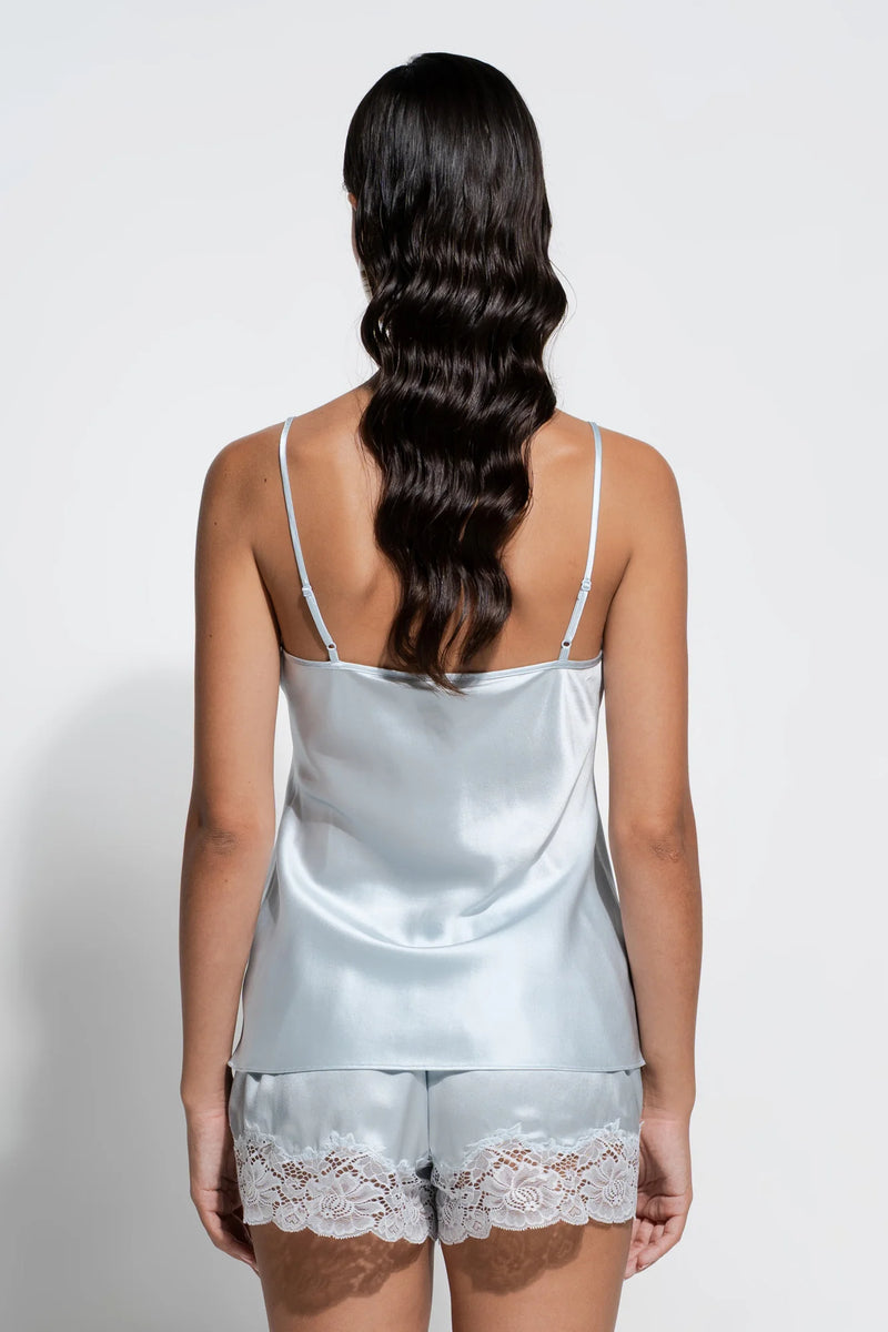 Ginia - Silk Lace Cami - Sky Blue