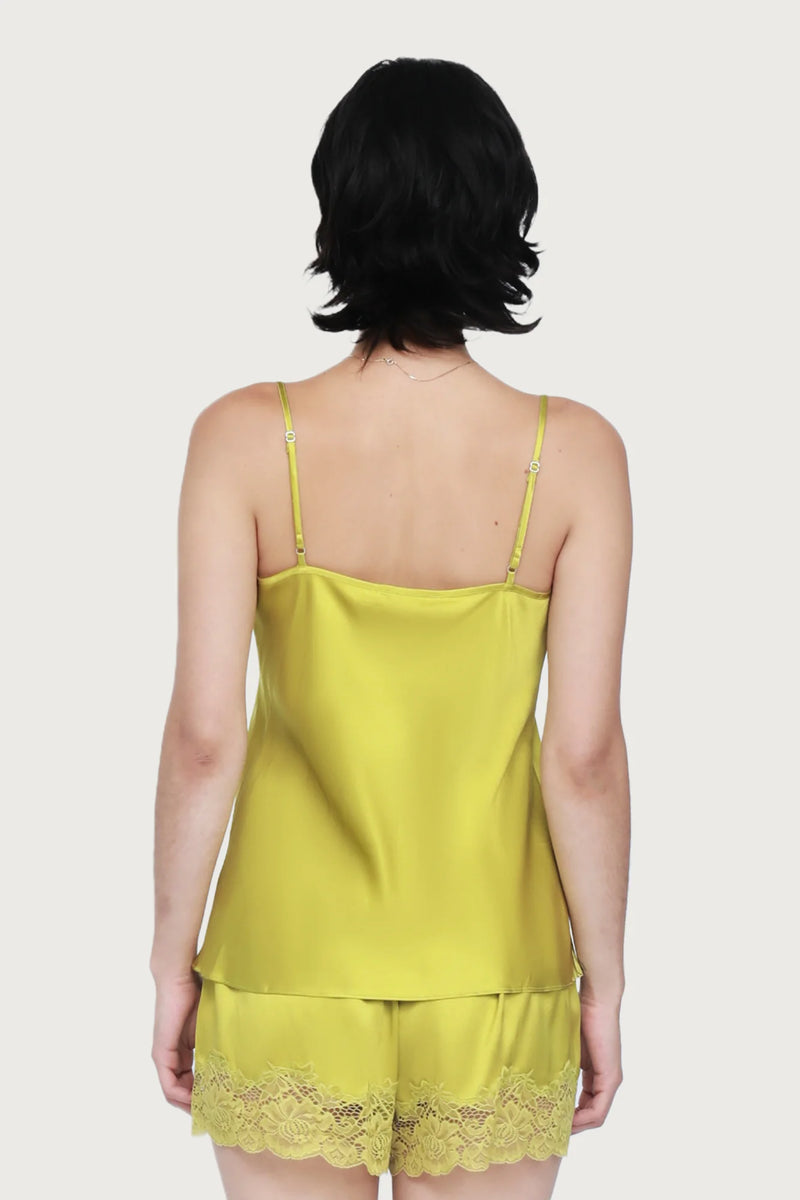 Ginia - Silk Lace Cami - Chartreuse