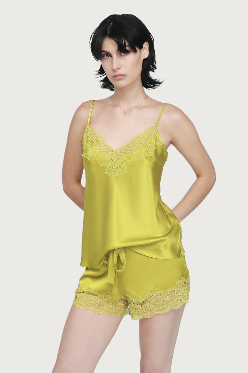 Ginia - Silk Lace Cami - Chartreuse