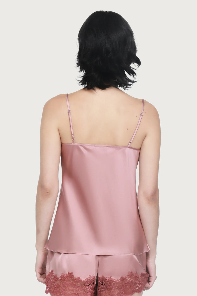 Ginia - Lace Silk Cami | Mauve