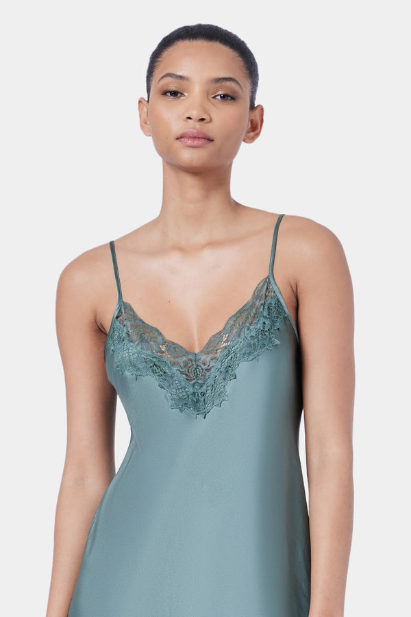 Ginia - Silk Lace Chemise | Moss