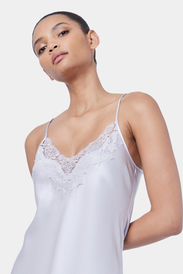 Ginia - Silk Lace Chemise | Silver