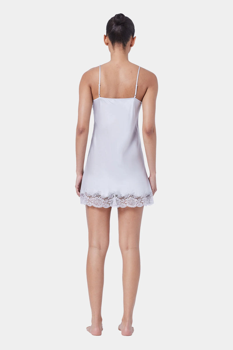 Ginia - Silk Lace Chemise | Silver
