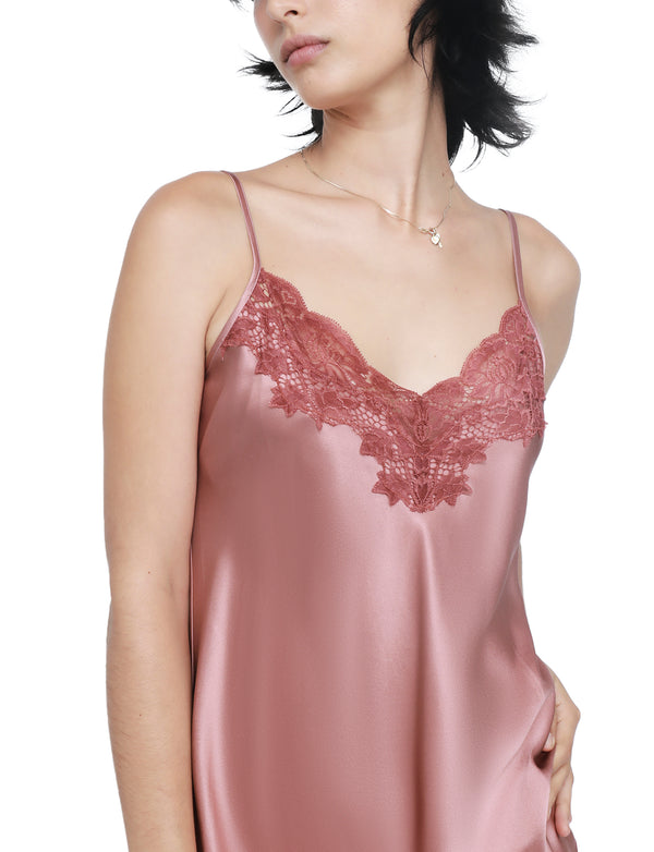 Ginia - Silk Lace Chemise | Mauve