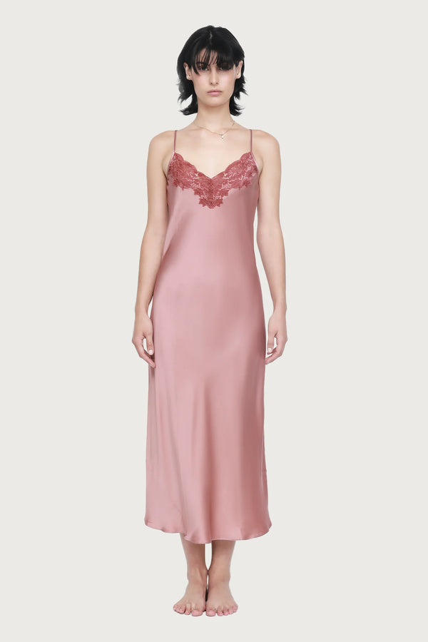 Ginia - Silk Lace Slip | Mauve