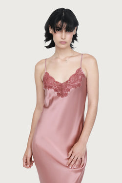 Ginia - Silk Lace Slip | Mauve