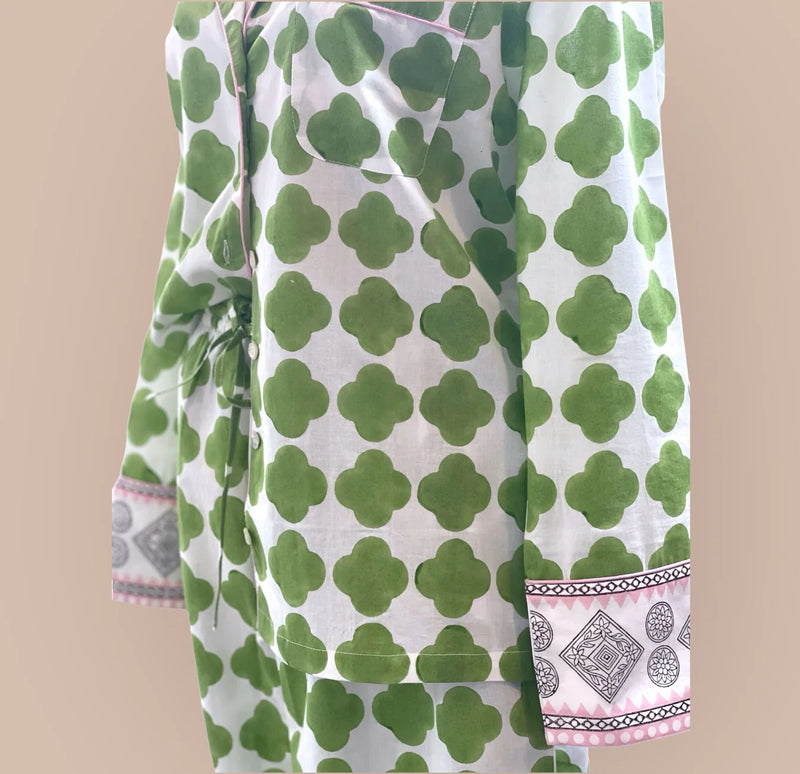 Kipen - Citrine Green Shortie Cotton PJ Set