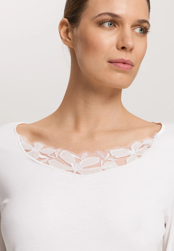 Hanro - Kalea Nw-Long Sleeve Nightdress 130cm | Off White
