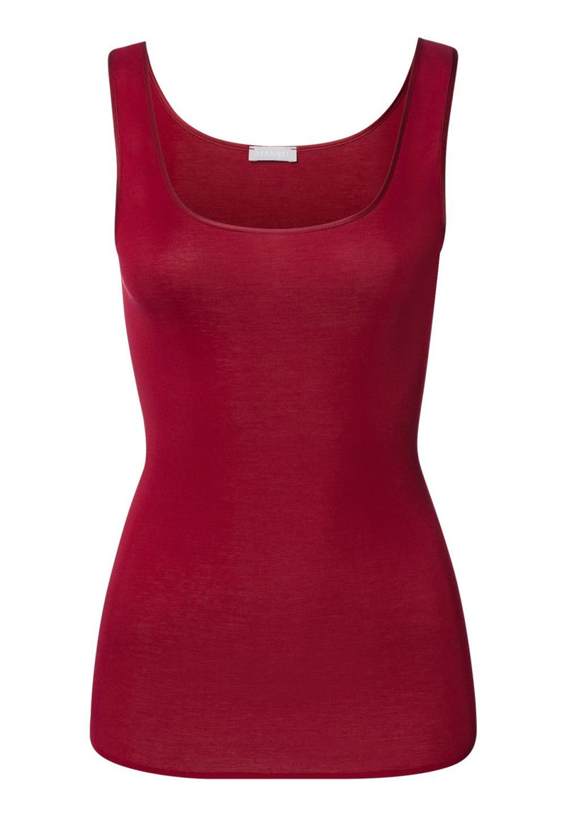 Hanro - Cotton Seamless Tank Top|Red Dahlia