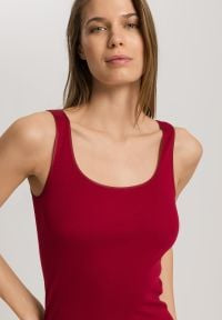 Hanro - Cotton Seamless Tank Top|Red Dahlia