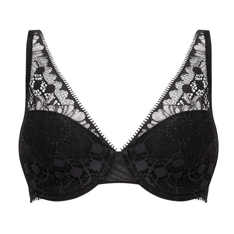 Chantelle - Day to Night Spacer  Plunge Wired Bra | Black