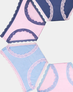 Stripe & Stare - Knicker Four Pack | Indigo Tones Multi Colour